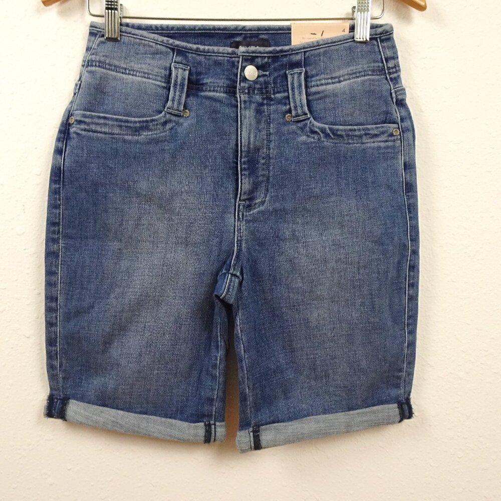 NYDJ Denim Shorts Women's Size 4 Blue Stretch Cuffed Ella